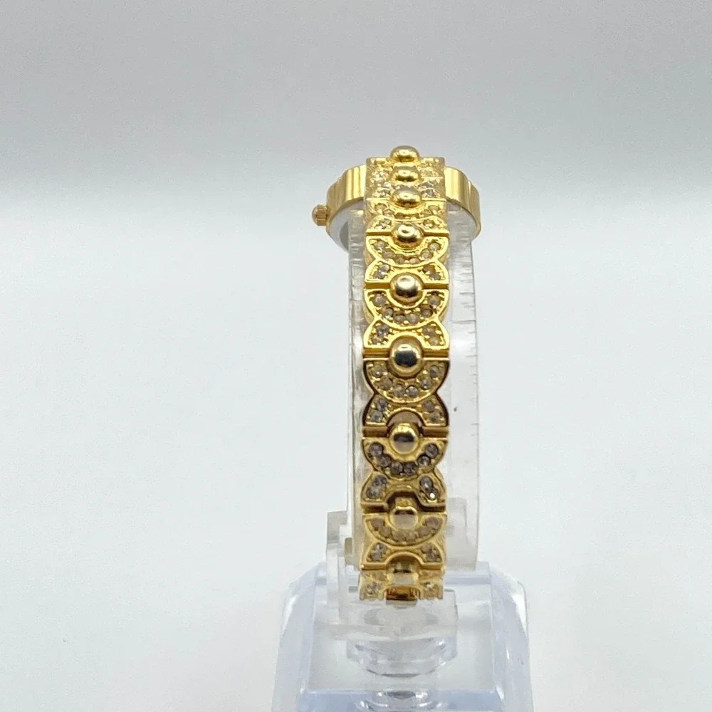 Vintage Parmex Women's Watch Gold Tone 21mm Crystal Bezel & Band New Battery 7